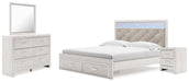 Altyra King Upholstered Storage Bed with Mirrored Dresser and Nightstand Homeline Furniture