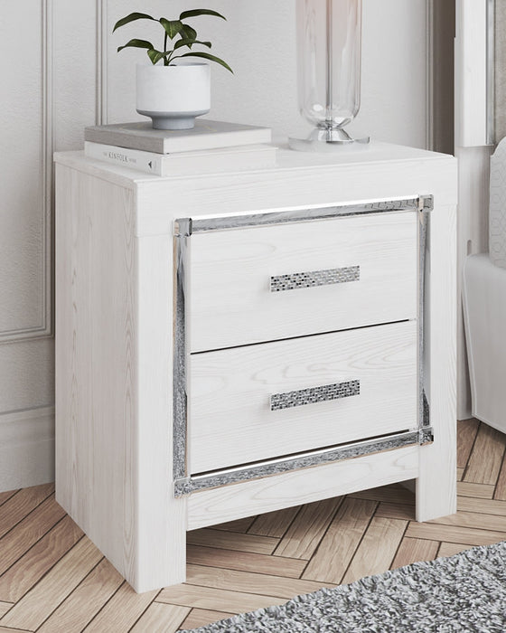 Altyra Queen Upholstered Storage Bed with Mirrored Dresser and Nightstand Homeline Furniture