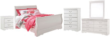 Anarasia Full Sleigh Bed with Mirrored Dresser, Chest and Nightstand Homeline Furniture