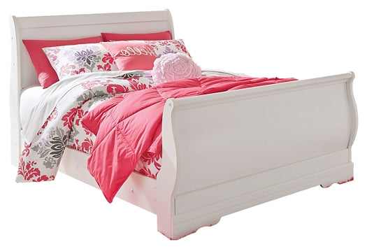 Anarasia Full Sleigh Bed with Mirrored Dresser, Chest and Nightstand Homeline Furniture