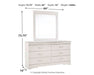 Anarasia Queen Sleigh Headboard with Mirrored Dresser Homeline Furniture