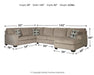 Ballinasloe 3-Piece Sectional with Ottoman Homeline Furniture