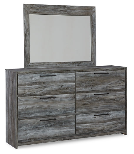 Baystorm Full Panel Headboard with Mirrored Dresser and Nightstand Homeline Furniture