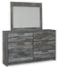 Baystorm Full Panel Headboard with Mirrored Dresser and Nightstand Homeline Furniture