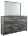 Baystorm Twin Panel Headboard with Mirrored Dresser and Nightstand Homeline Furniture