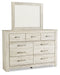 Bellaby King Platform Bed with 2 Storage Drawers with Mirrored Dresser and Nightstand Homeline Furniture