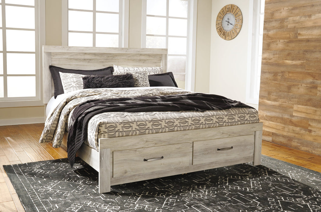 Bellaby Queen Platform Bed with 2 Storage Drawers with Mirrored Dresser Homeline Furniture