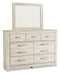 Bellaby Queen Platform Bed with 2 Storage Drawers with Mirrored Dresser Homeline Furniture