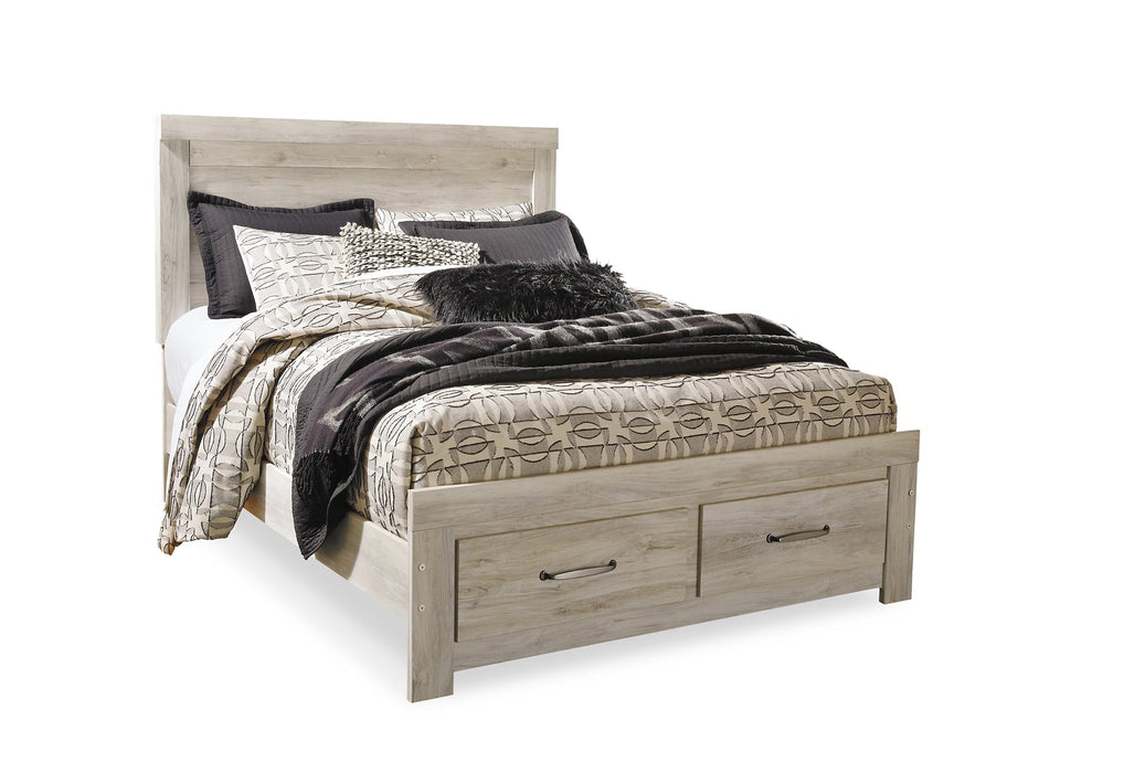 Bellaby Queen Platform Bed with 2 Storage Drawers with Mirrored Dresser Homeline Furniture