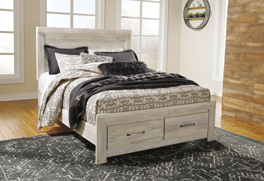 Bellaby Queen Platform Bed with 2 Storage Drawers with Mirrored Dresser Homeline Furniture