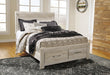 Bellaby Queen Platform Bed with 2 Storage Drawers with Mirrored Dresser Homeline Furniture