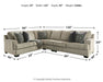 Bovarian 3-Piece Sectional with Ottoman Homeline Furniture