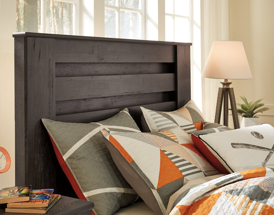 Brinxton Full Panel Bed with Mirrored Dresser, Chest and Nightstand Homeline Furniture