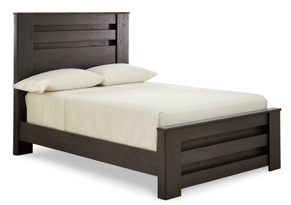 Brinxton Full Panel Bed with Mirrored Dresser and Chest Homeline Furniture