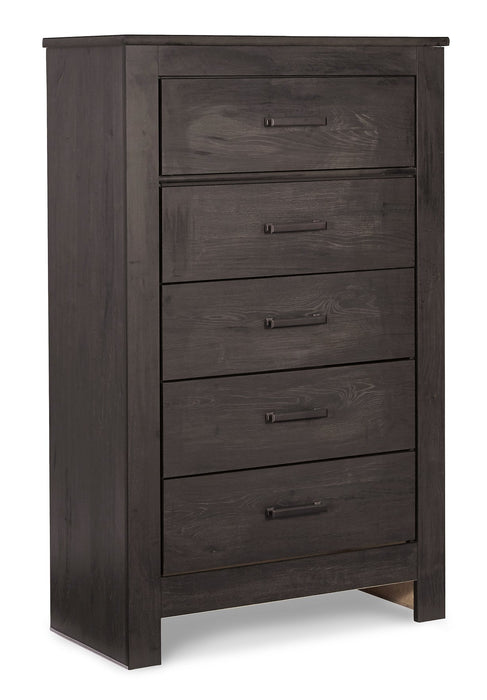 Brinxton Full Panel Headboard with Mirrored Dresser, Chest and 2 Nightstands Homeline Furniture