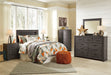 Brinxton Queen/Full Panel Headboard with Mirrored Dresser, Chest and 2 Nightstands Homeline Furniture