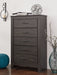 Brinxton Queen/Full Panel Headboard with Mirrored Dresser and Chest Homeline Furniture