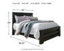 Brinxton Queen/Full Panel Headboard with Mirrored Dresser and Chest Homeline Furniture