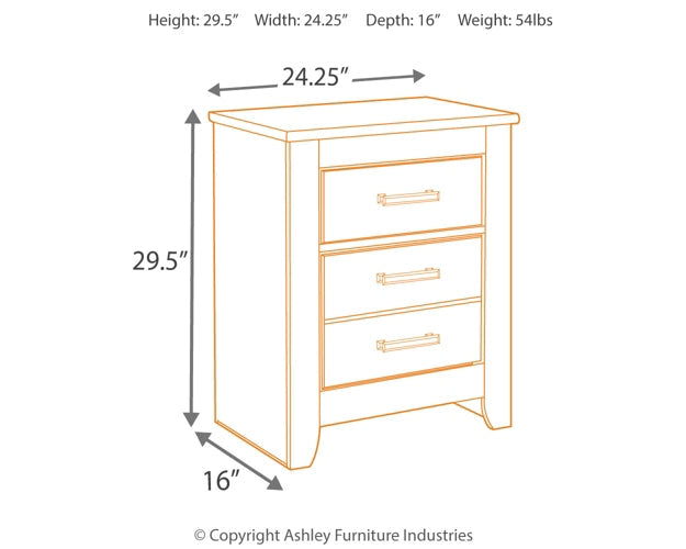 Brinxton Two Drawer Night Stand Homeline Furniture