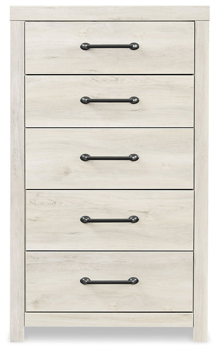 Cambeck Full Panel Bed with 4 Storage Drawers with Mirrored Dresser and Chest Homeline Furniture