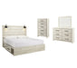 Cambeck King Panel Bed with 2 Storage Drawers with Mirrored Dresser, Chest and Nightstand Homeline Furniture