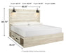 Cambeck King Panel Bed with 2 Storage Drawers with Mirrored Dresser and Nightstand Homeline Furniture