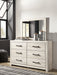 Cambeck Queen Panel Bed with 4 Storage Drawers with Mirrored Dresser, Chest and 2 Nightstands Homeline Furniture
