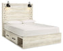 Cambeck Queen Panel Bed with 4 Storage Drawers with Mirrored Dresser, Chest and 2 Nightstands Homeline Furniture