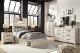 Cambeck Twin Panel Bed with 4 Storage Drawers with Mirrored Dresser, Chest and Nightstand Homeline Furniture
