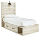 Cambeck Twin Panel Bed with 4 Storage Drawers with Mirrored Dresser Homeline Furniture