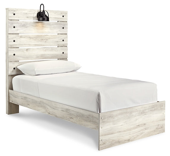 Cambeck Twin Panel Bed with Mirrored Dresser, Chest and Nightstand Homeline Furniture
