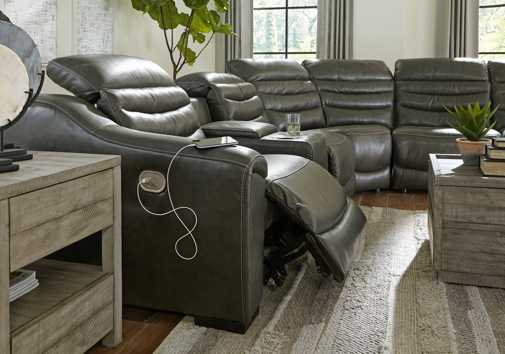 Center Line 6-Piece Sectional with Recliner Homeline Furniture