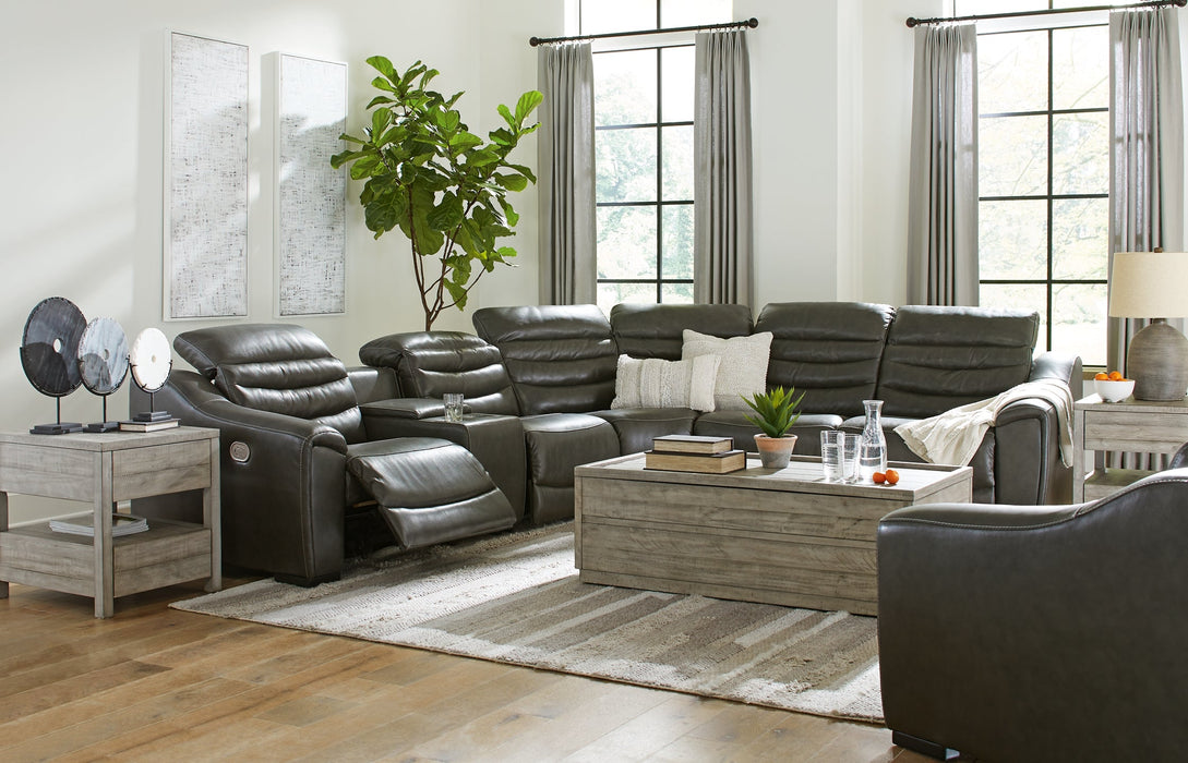 Center Line 6-Piece Sectional with Recliner Homeline Furniture
