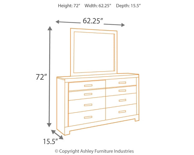 Culverbach Full Panel Bed with Mirrored Dresser Homeline Furniture
