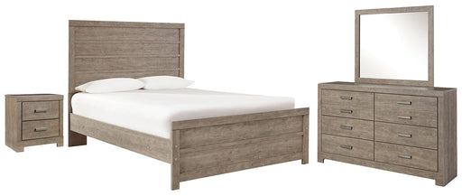 Culverbach Full Panel Bed with Mirrored Dresser and 2 Nightstands Homeline Furniture