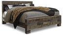 Derekson King Panel Bed with Mirrored Dresser, Chest and Nightstand Homeline Furniture
