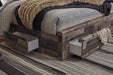 Derekson Queen Panel Bed with 6 Storage Drawers with Mirrored Dresser Homeline Furniture
