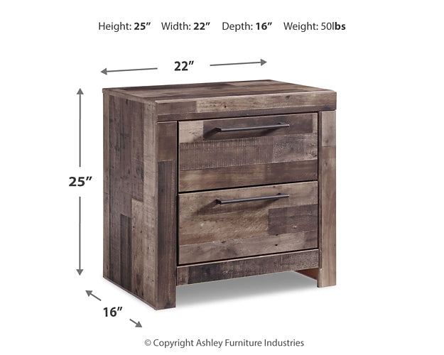 Derekson Queen Panel Bed with Mirrored Dresser and Nightstand Homeline Furniture