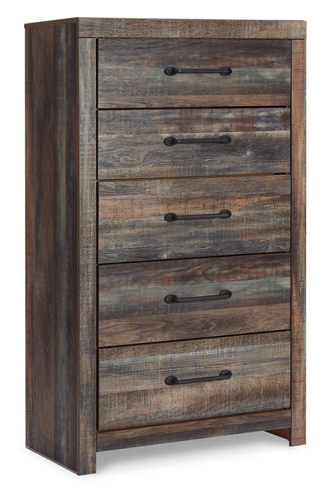 Drystan Full Bookcase Bed with 2 Storage Drawers with Mirrored Dresser, Chest and Nightstand Homeline Furniture