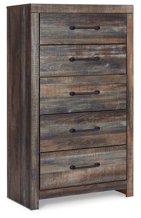 Drystan Full Bookcase Bed with 2 Storage Drawers with Mirrored Dresser, Chest and Nightstand Homeline Furniture