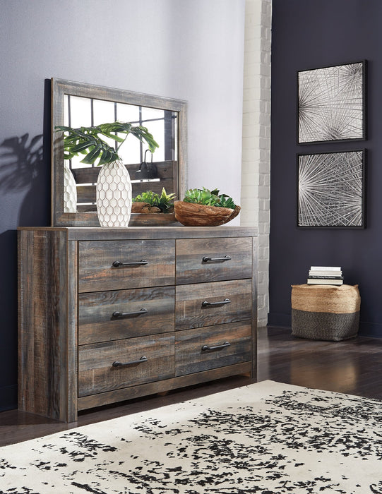 Drystan Full Bookcase Bed with 2 Storage Drawers with Mirrored Dresser Homeline Furniture