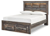 Drystan Full Bookcase Bed with 2 Storage Drawers with Mirrored Dresser and Chest Homeline Furniture