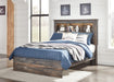 Drystan Full Bookcase Bed with Mirrored Dresser and 2 Nightstands Homeline Furniture
