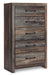 Drystan Full Bookcase Bed with Mirrored Dresser and Chest Homeline Furniture