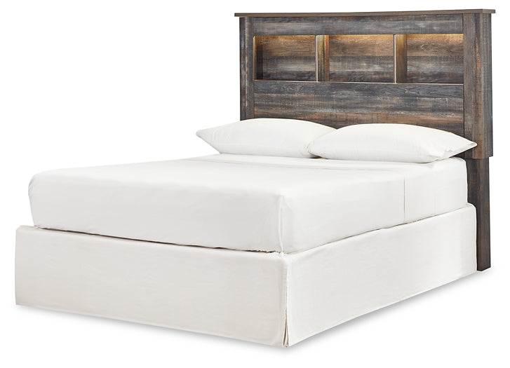 Drystan Full Bookcase Headboard with Mirrored Dresser, Chest and 2 Nightstands Homeline Furniture