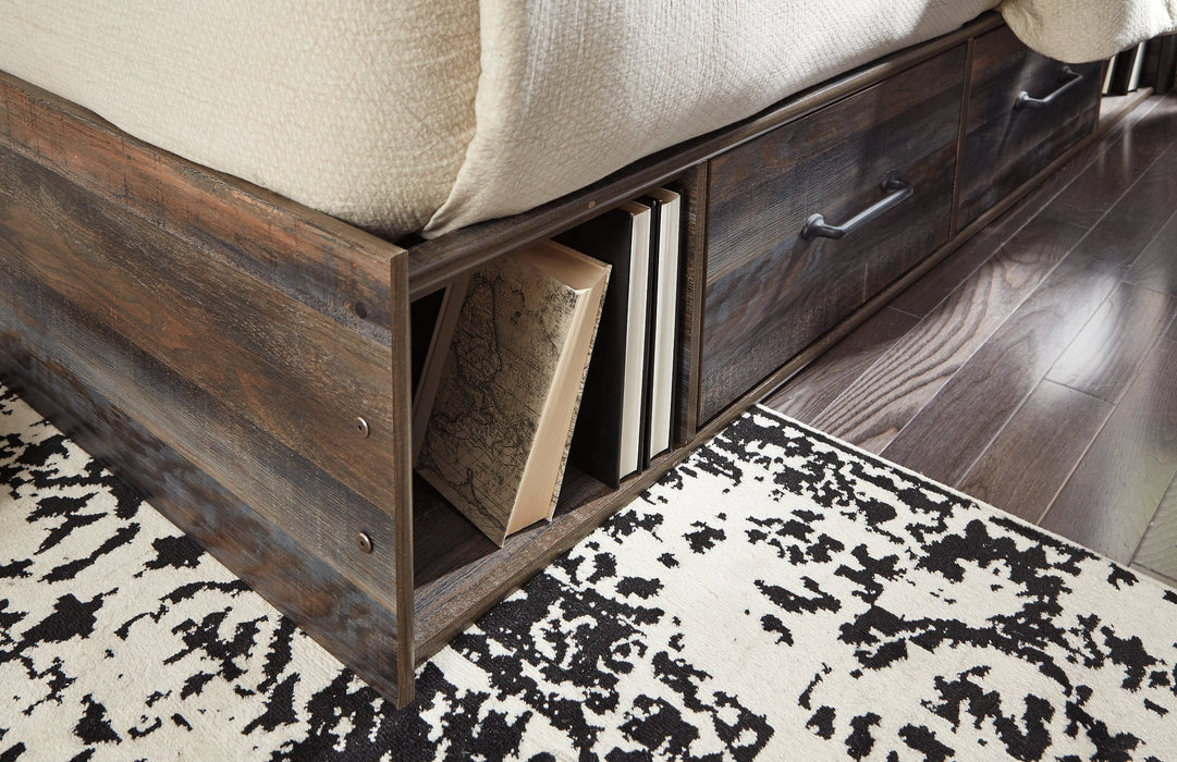 Drystan Full Panel Bed with 4 Storage Drawers with Mirrored Dresser Homeline Furniture