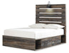 Drystan Full Panel Bed with 4 Storage Drawers with Mirrored Dresser and Chest Homeline Furniture