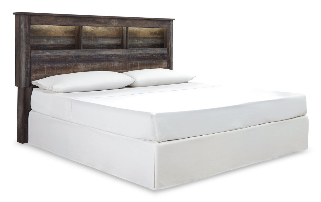 Drystan King/California King Bookcase Headboard with Mirrored Dresser Homeline Furniture