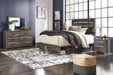 Drystan King Panel Bed with 4 Storage Drawers with Mirrored Dresser Homeline Furniture