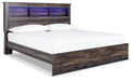 Drystan King Panel Bookcase Bed with Mirrored Dresser and Chest Homeline Furniture